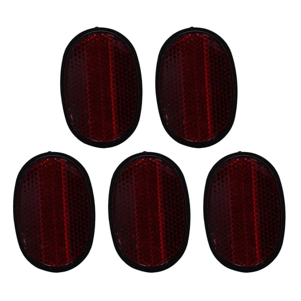 5 stk. Cykel Baglygte Reflekterende Mudguard Oval Advarsel Rød Sort
