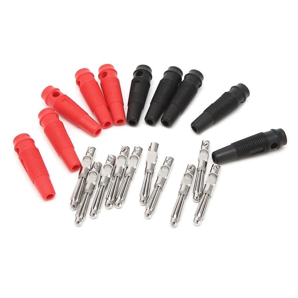 5 par/10 stk 4mm 32a loddefri side stackable bananplugg kobber