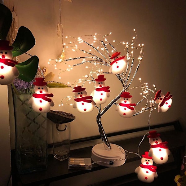 1 sett med LED-julesnømann-lyskjede, julepynt, dekorasjoner til juletre, festlig, fest3 meter 20 lys
