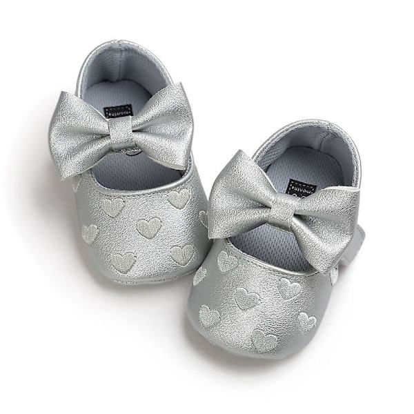 Baby Boy Girl Moccasins Shoes Soft Soled Non-slip Footwear Crib Shoes Cute Baby Shoes With Bow Newborn Pu Leather Love 7-12 months s