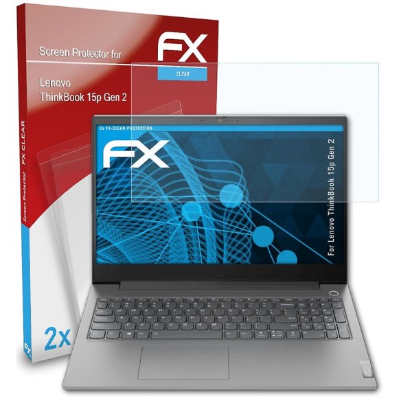 atFoliX 2x beskyttelsesfolie kompatibel med Lenovo ThinkBook 15p Gen 2 Displaybeskyttelsesfolie klar