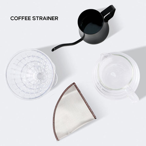 Genanvendelig Hæld-over Kaffe Filter Mesh Papirløs Kaffe Filter Rustfrit Stål Kegle Filter 3 Til 4 Kopper