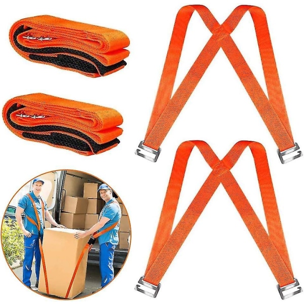 Oransje løftebelte, opptil 200 kg - løftebelte hjelper til med å løfte tunge møbler, enkel håndtering av tunge gjenstander reduserer ryggsmerter