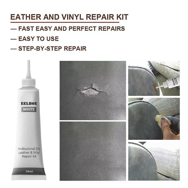 1 stk Læder Reparationsgel Sort Hvid Auto Komplementær Farvepasta Bilsæde Sofa Huller