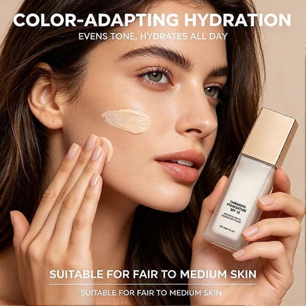 Fargeendrende Foundation, SPF15 Concealer Daglig Sminkebasekrem-30ml Dark Skin