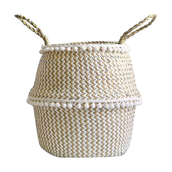 Seagrass Wicker Basket Blomsterpotte Foldekurv Beskidte kurv Opbevaring
