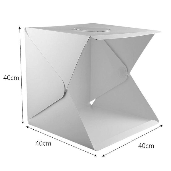 Fotostudie 40cm LED Belysningstelt Kit Bærbar Foldbar Lysboks 2stk Baggrund