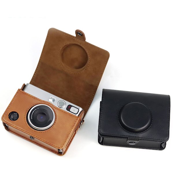 Retro PU-nahkainen kamerakassi Instax Mini -digitaalikameralle, ruskea