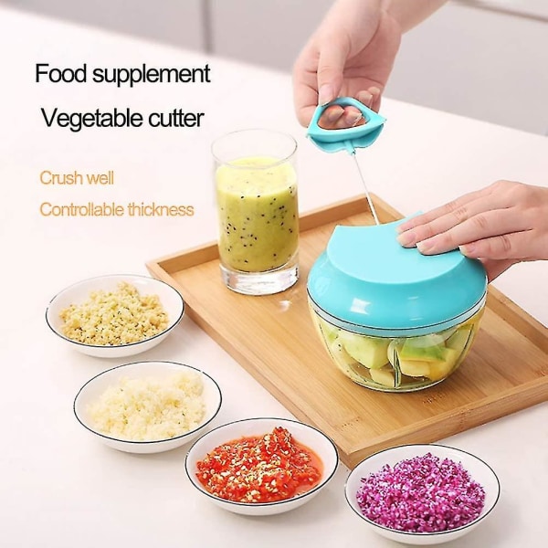 Miniul Mained Marker Manual Tead Hands To Cut The Vegetables Onions Meat Meat In Stainless Steel Non -slip Base 485 Ml Yellow