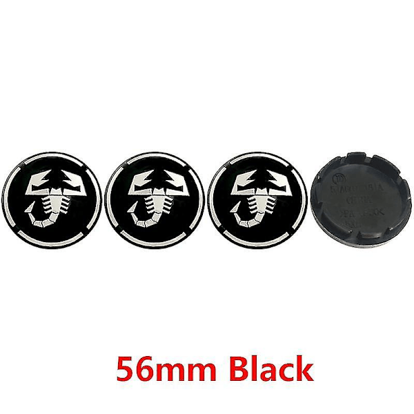 4 stk. 56mm 60mm Hjulnavkapsler til Abarth Fælge Dæksler Klistermærker Dekal Bilstylning 4pcs 56mm yellow