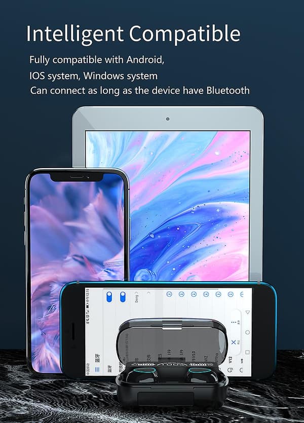 TWS Bluetooth-ørepropper Vanntette Bluetooth 5.1 Hodetelefoner Støydemping Trådløse