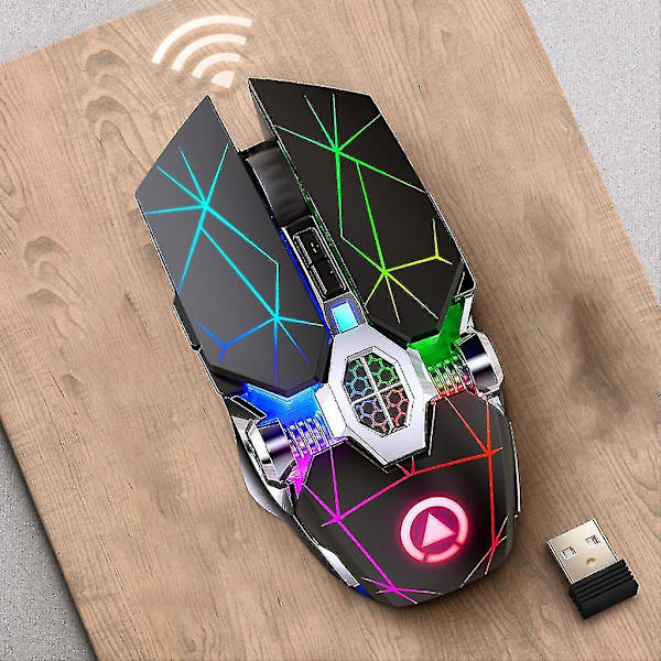A7 Trådlös tyst mus med laddningsbar funktion, ergonomisk mus för PC, bärbar dator och spelare