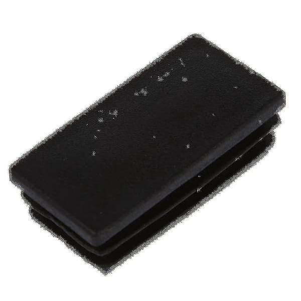 Rörinsatser i plast, rektangulära, ändlock, 25x50mm, 20 st, svart