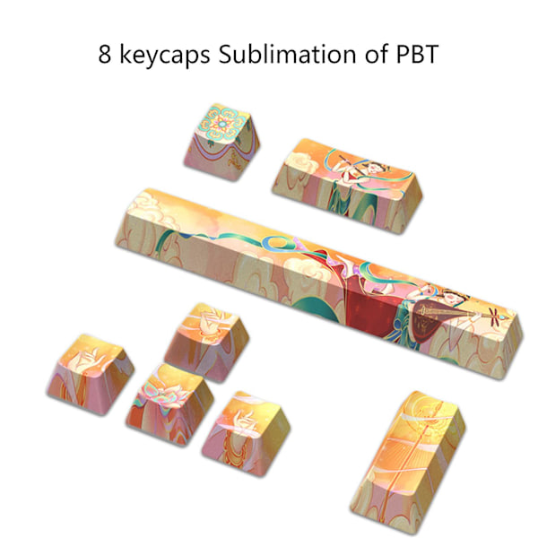 Paksut Pbt Dye Sub -näppäinhatut, termisesti sublimoidut, 6,25u välilyönti, Enter, Esc, suuntanäppäimet