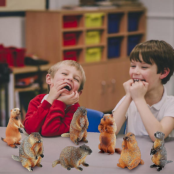 Miniatyr Groundhog Model Ornament Kunstig Groundhog Legetøj Simuleret Groundhog Dyremodel Legetøj Dekorationer Til Miniature Zoo Og Have Sandkasse C