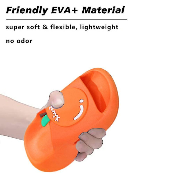 Pojkar Flickor Öppna Tå Sandaler Bekväma Dämpade Söta Cartoon Duschtofflor Inomhus & Utomhus orange