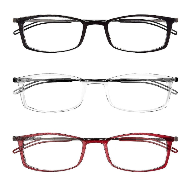 Presbyopiske briller med Milano-etui - pakke med 3