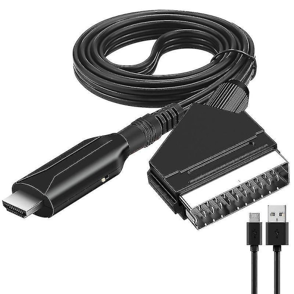 Scart till HDMI-omvandlare Audio Video Adapter för Hdtv/dvd/set-top Box/ps3/pal/ntsc