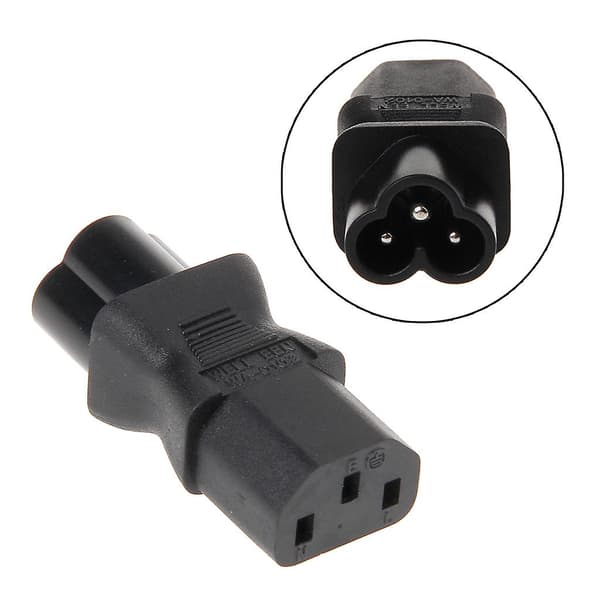 Iec 320 C13 hun til C6 han 3-benet kløverbladsstikadapter AC-strømadapter