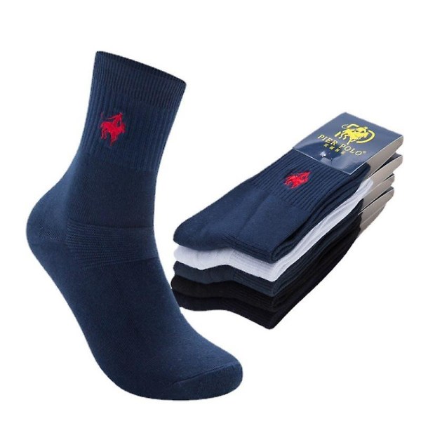 Klassiske bomullssokker for menn Casual Business Antibakteriell sokk 5 farger