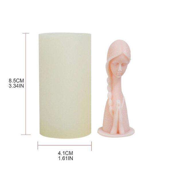 Bön Flicka Fondant Chokladform Aromaterapi Silikon Ljusform Gips