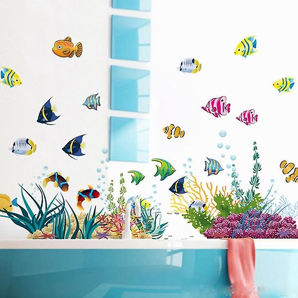 Gør-det-selv Tropivsl Vægklistermærke til fiskevuggestue til hjemmets dekoration Aftagelig kunst til børn 3D-klistermærker