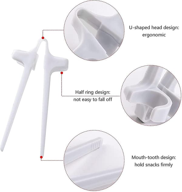 4 stk finger spisepinner (hvit)