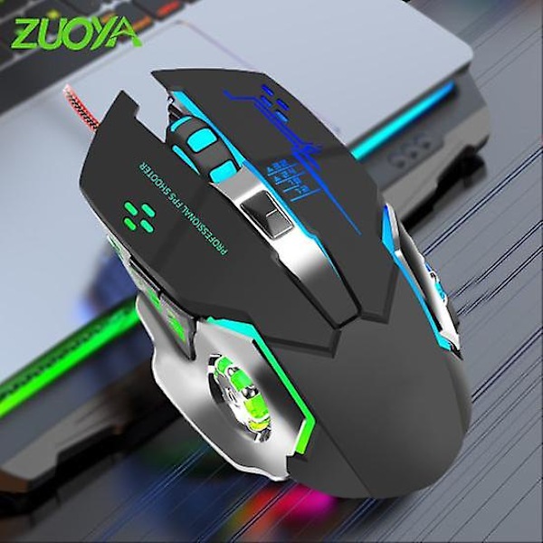 ZUOYA G8 Trådbunden Mus Ergonomisk Luminous Snabb Respons Halksäker Bekväm Grepp Datortillbehör 3600DPI Dator Trådbunden Spelmus för Skrivbord