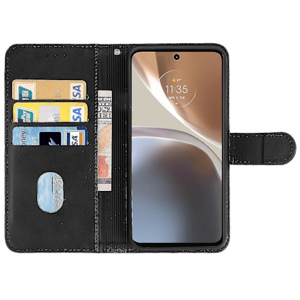 Sort Fredag Kompatibel Motorola Moto G32 Læder Telefon Etui