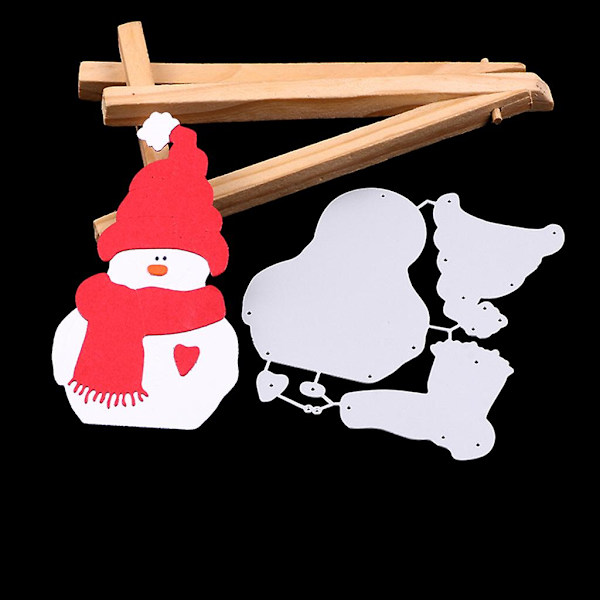 Jul Snögubbe Metall Skärmaskin Stencil Diy Scrapbooking Album Papperskort Mall Gjutform Prägling Hantverk Dekoration