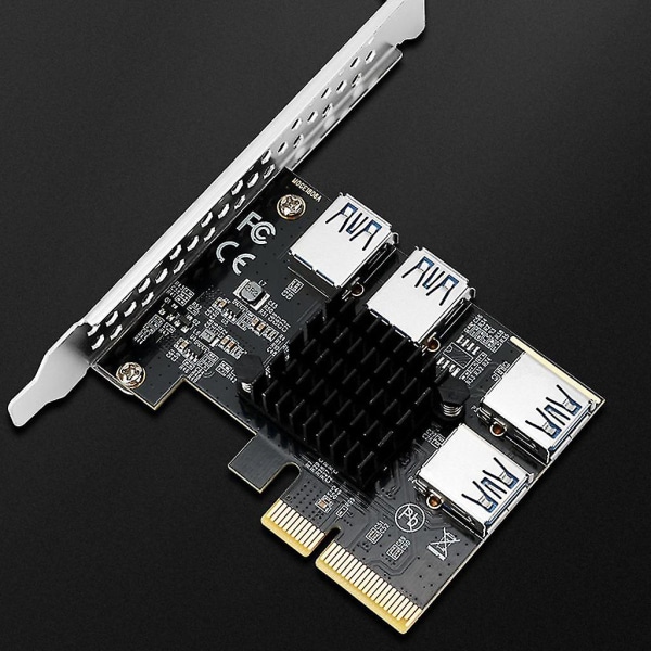 Pci-express 4x 1 till 4 USB 3.0 Mining Riser Card 4xpcie-portar för Mining Riser