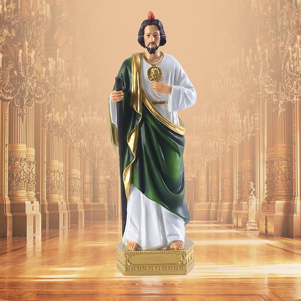 Hellige Jude-statue, katolsk kristen håndmalt hellig religiøs figur