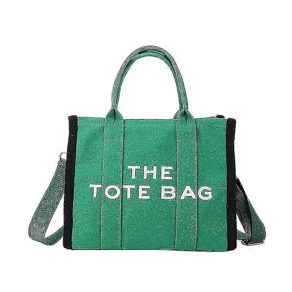 Tote Bags Canvas Tote Bag Til Kvinder, Multi Lommer Kvinders Tote Med Lynlås Stor Tote Bag Justerbar Rem The Tote Bag green