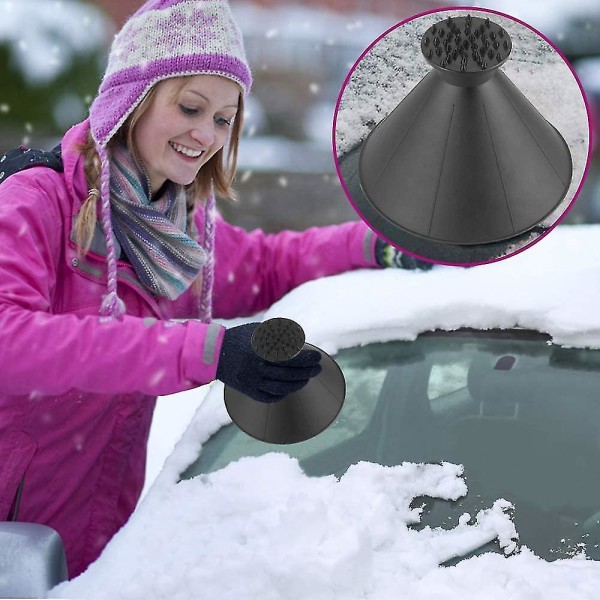 Auto isskraper Auto Rød Snøskjell Snøskraper for bilvindu, 2 i 1 fra en konisk magisk isskraper Rund pause for Suv, biler, lastebiler og Tru