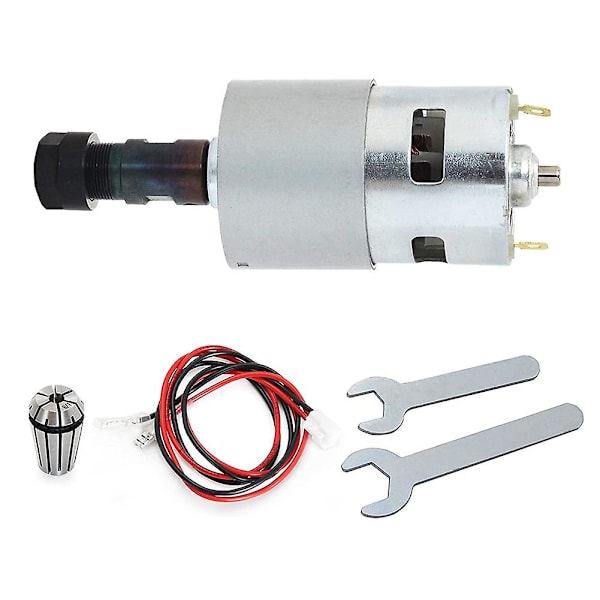 DC Motor CNC 775 Spindelmotor 100W 12-24VDC 20000RMP + ER11 Spændebøsning til DIY Mini CNC 3018 3018Pro 3