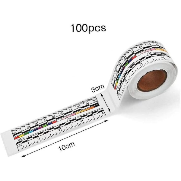 Rulle-Sår-Adhæsiv Lineal Papir Klistermærke Sår Målebånd Enhed 10cm 4inch Sår Målebånd Papir Der Er 100 Stk I En Rulle 1 Rulle Hvid