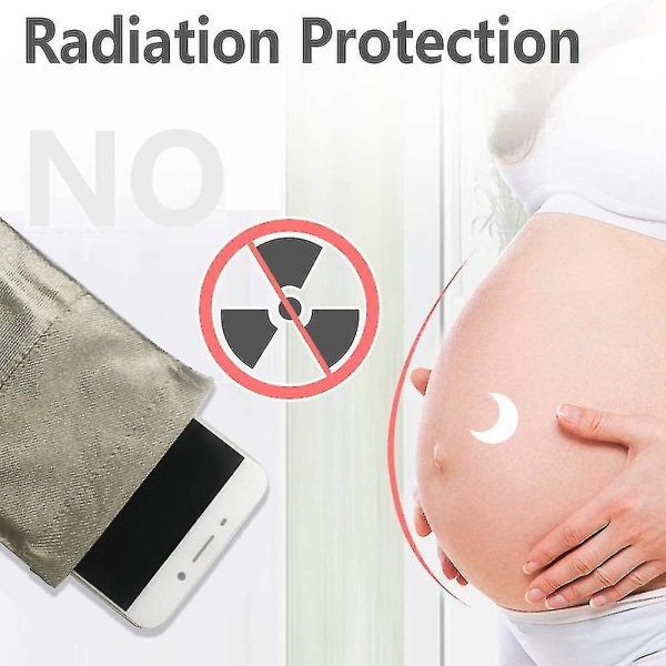 Anti-stråling mobiltelefonveske for gravide kvinner Sølvfiber skjermingsveske Universal Anti-stråling telefonveske