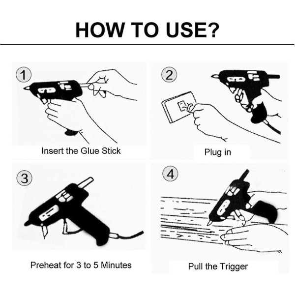 Mini smeltelim pistol 20w med 15 stk 7mm limpinner for DIY små håndverksprosjekter, hjemmedekorasjon bilbulkreparasjon