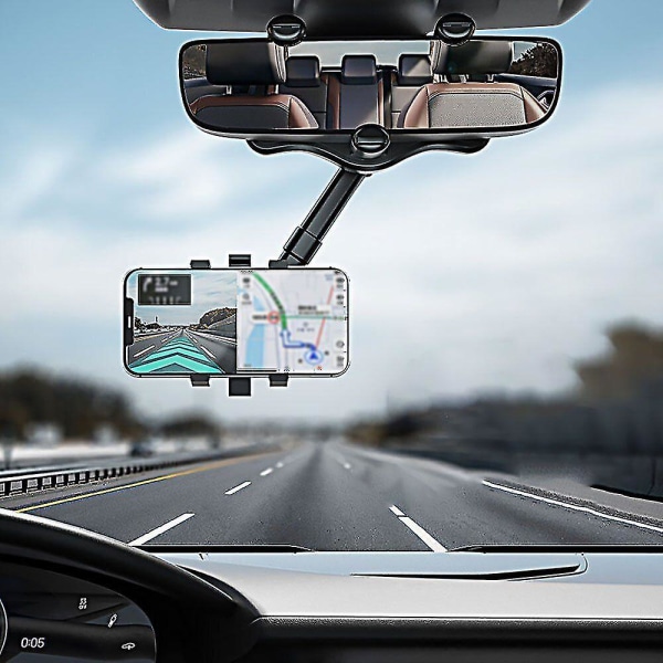 360 drejelig og indtrækkelig biltelefonholder bakspejl