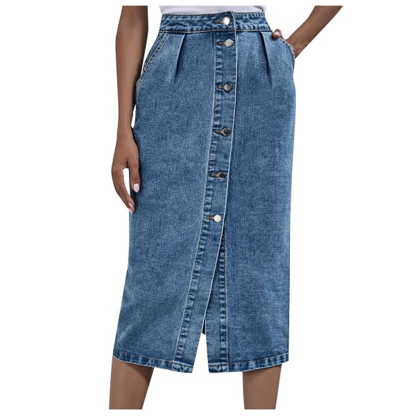 Spring Skirts For Women 2023 Women's Fashion Casual Sexy High Waist Single Breasted High Waist Denim Skirt