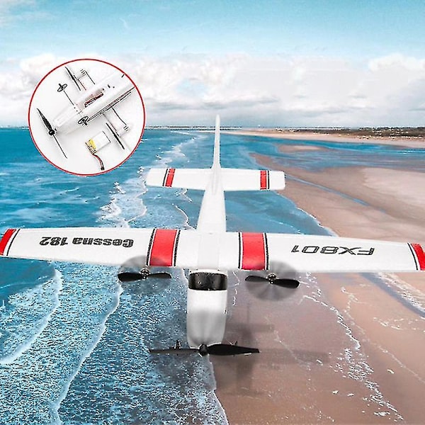 Fx801 Rc Flygplan 2.4g Borstlös Motor 2ch Fast Ving Glidare Diy Stabil Flygplan Modell För Barn