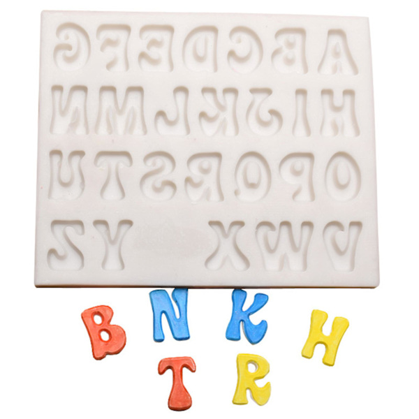 3 stk. Silikone Choaolate Form Fondantforme Engelske Alfabet Tal Formet