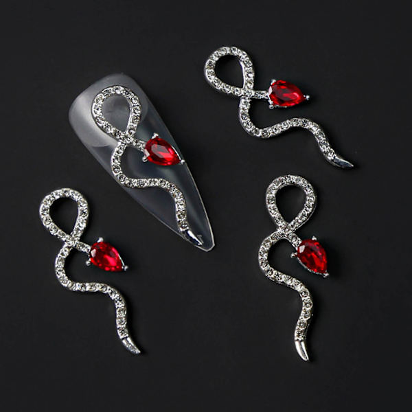 Glitter 3D ormnaglar charms metallkristaller strass nagelkonstdekorationer 56