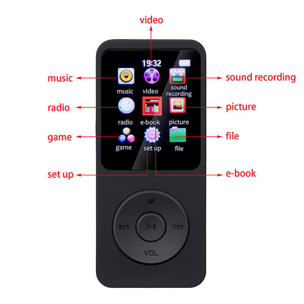 Mp4 Mp3 Musikspelare Barn Extern Bluetooth-kompatibel E-bok Röstinspelare