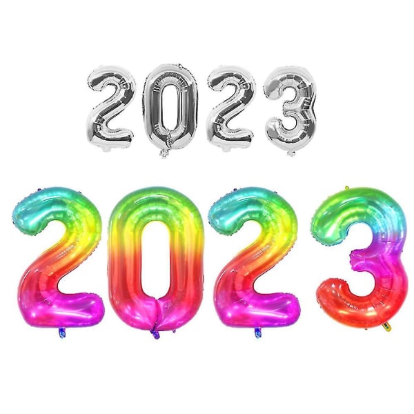 2023 folienummerballonger til nyttår og konfirmasjonsjubileum Minnefestdekorasjonsutstyr Aluminiumsfilmballonger