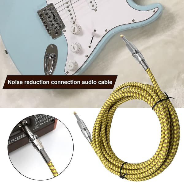 Gitarrkabel Professionell Jitterfri Signal Metallflätad Tweed Audio Instrument Gitarrkabel Kabel för Mikrofon