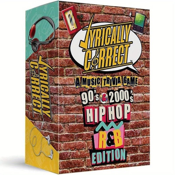 Lyrisk korrekt 90'er og 2000'er Hip Hop og R&B musik Trivia kortspil gaver