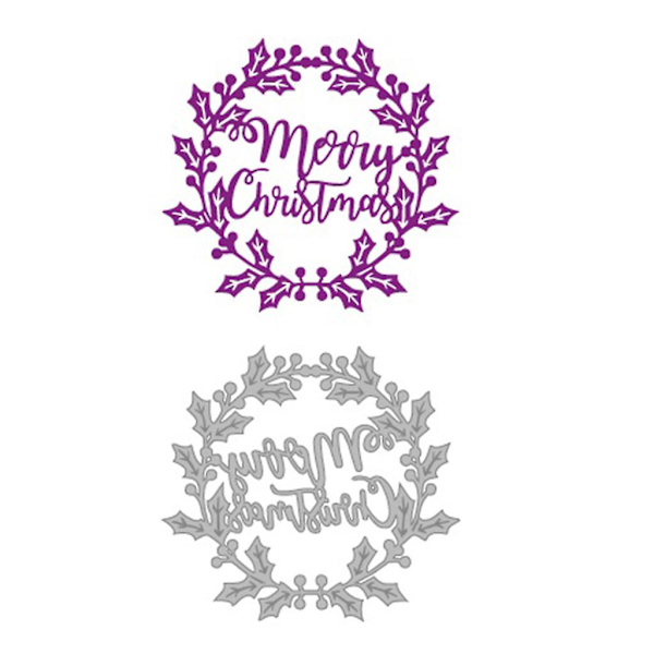 God Jul Girlang Metall Skärmaskin Stencil Diy Scrapbooking Album Papper