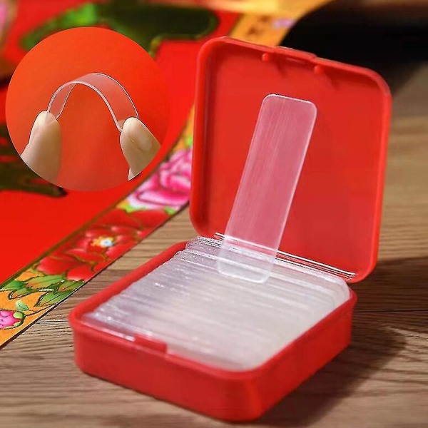 60 stk avtagbar Magic Nano selvklebende tape Dobbeltsidig sporløs vaskbar gel