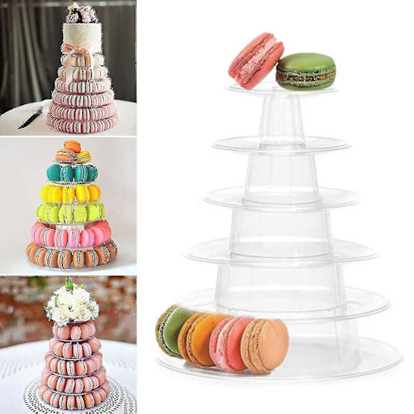 Macaron Cake Display Stand 6-lager Rund Plast Cake Tower Stand